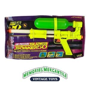 VINTAGE 1990 Larami Air Pressure SUPER SOAKER 50 ~ NEW/UNUSED IN BOX Water Gun